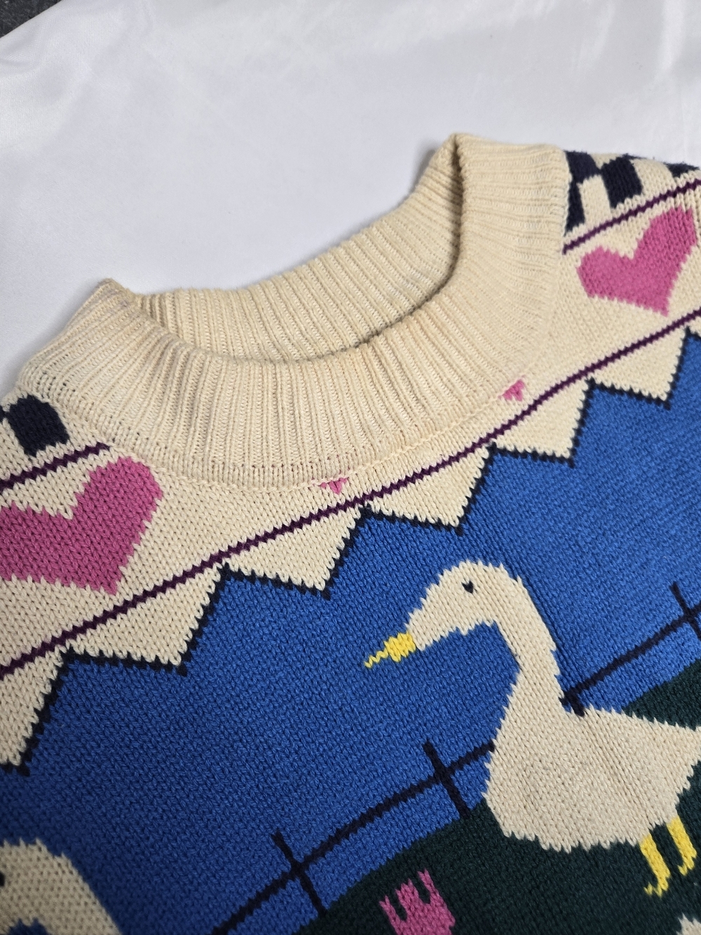 KINA AND TAM Duck Tales whimsy faire isle farmcore sweater‎ XS - Picture 6 of 10